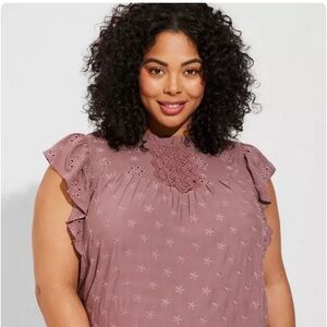 Eyelet Ruffle Sleeve Top 18 20 Torrid 2